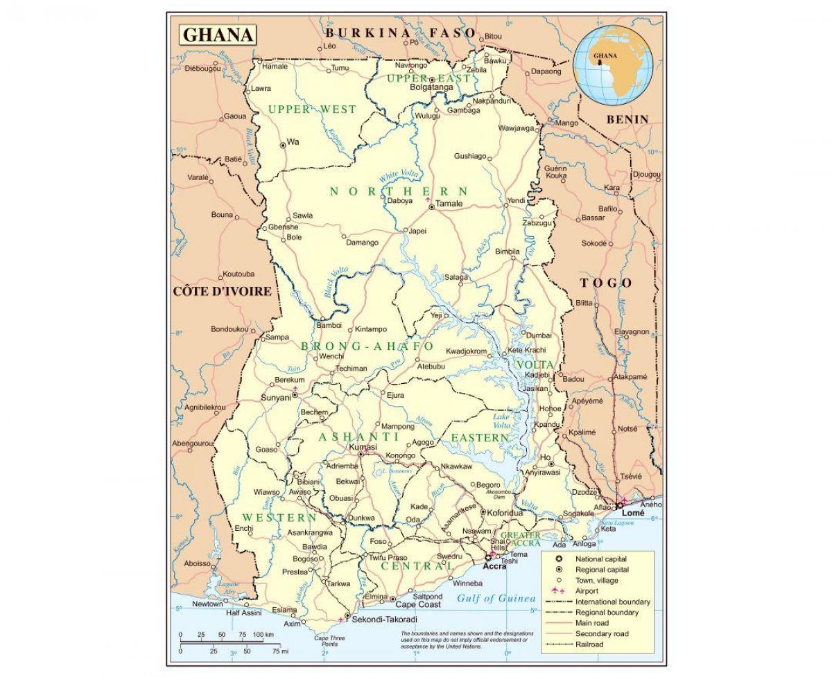administratiewe kaart van ghana