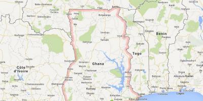 Gedetailleerde kaart van die accra-ghana